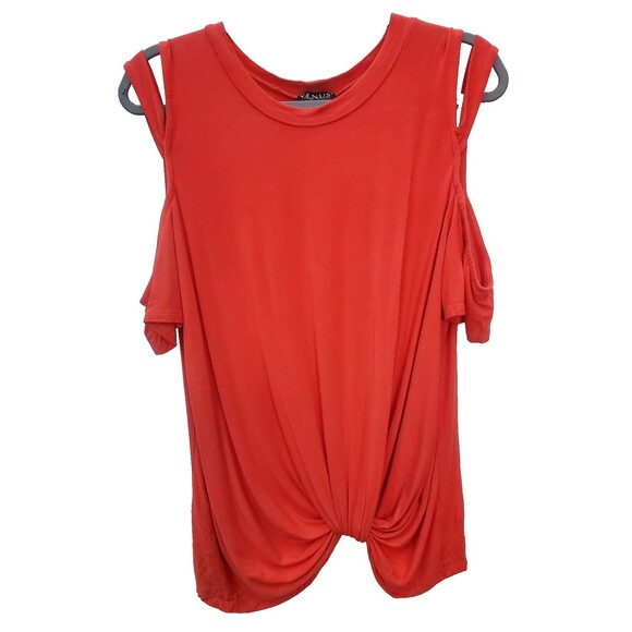 Venus Coral Cold Shoulder with Twist in Front Top Size XL - Picture 1 of 4